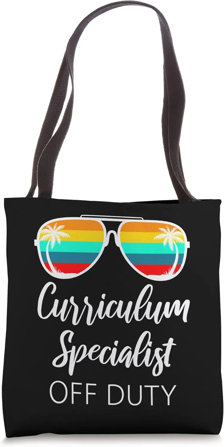 Curriculum Specialist Off Duty Sunglasses Sunset Vacation Tote Bag