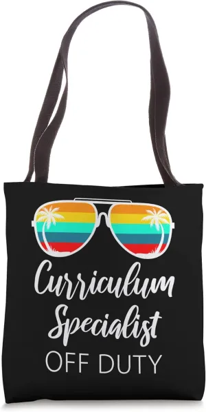 Curriculum Specialist Off Duty Sunglasses Sunset Vacation Tote Bag