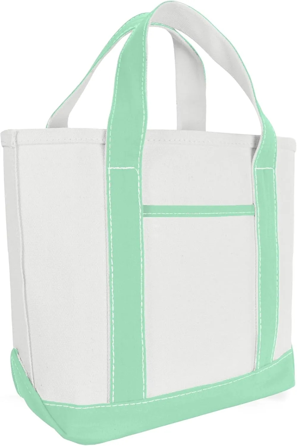 DALIX 14" Mini Small Cotton Canvas Party Favor Wedding Gift Tote Bag in Mint Green