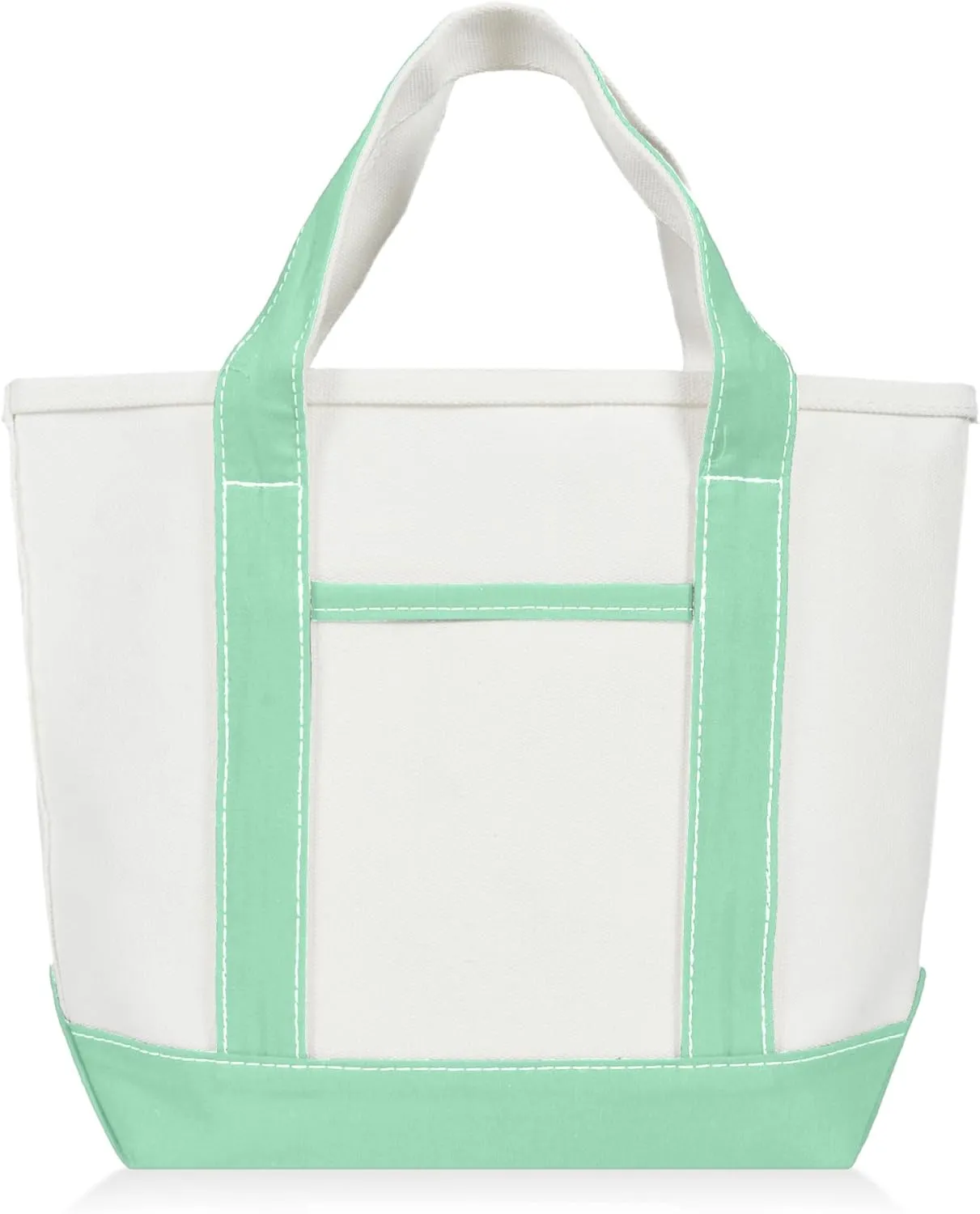 DALIX 14" Mini Small Cotton Canvas Party Favor Wedding Gift Tote Bag in Mint Green