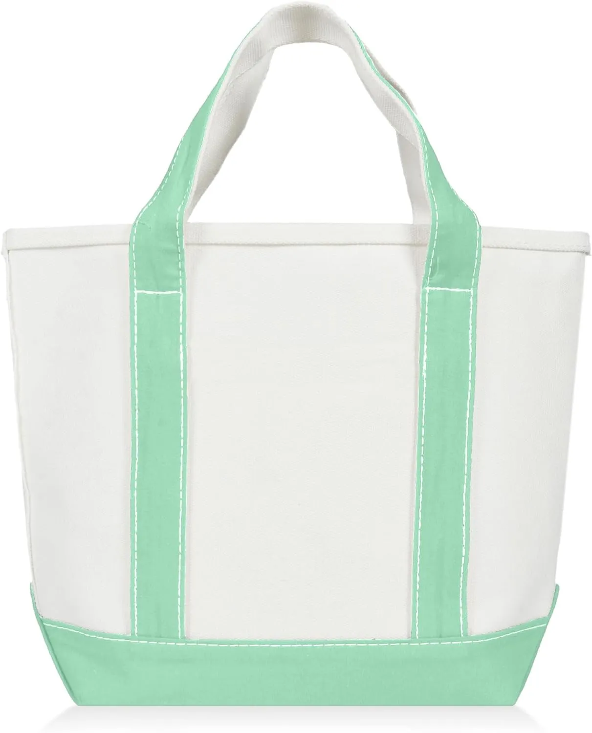 DALIX 14" Mini Small Cotton Canvas Party Favor Wedding Gift Tote Bag in Mint Green