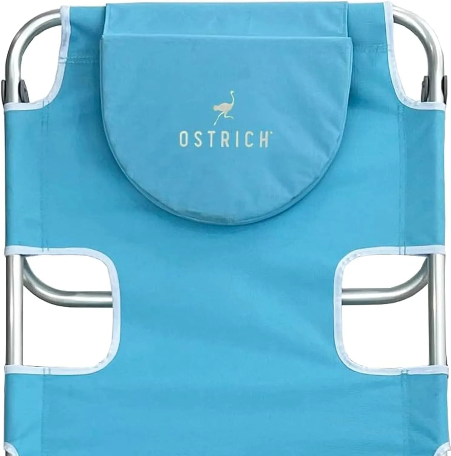 Deltess Ostrich Deluxe On Your Back Aluminum Chair and Cooler Bag, Carry Straps, Umbrella Carry System, Cup Holder, and 275 Pound Capacity, Light Blue
