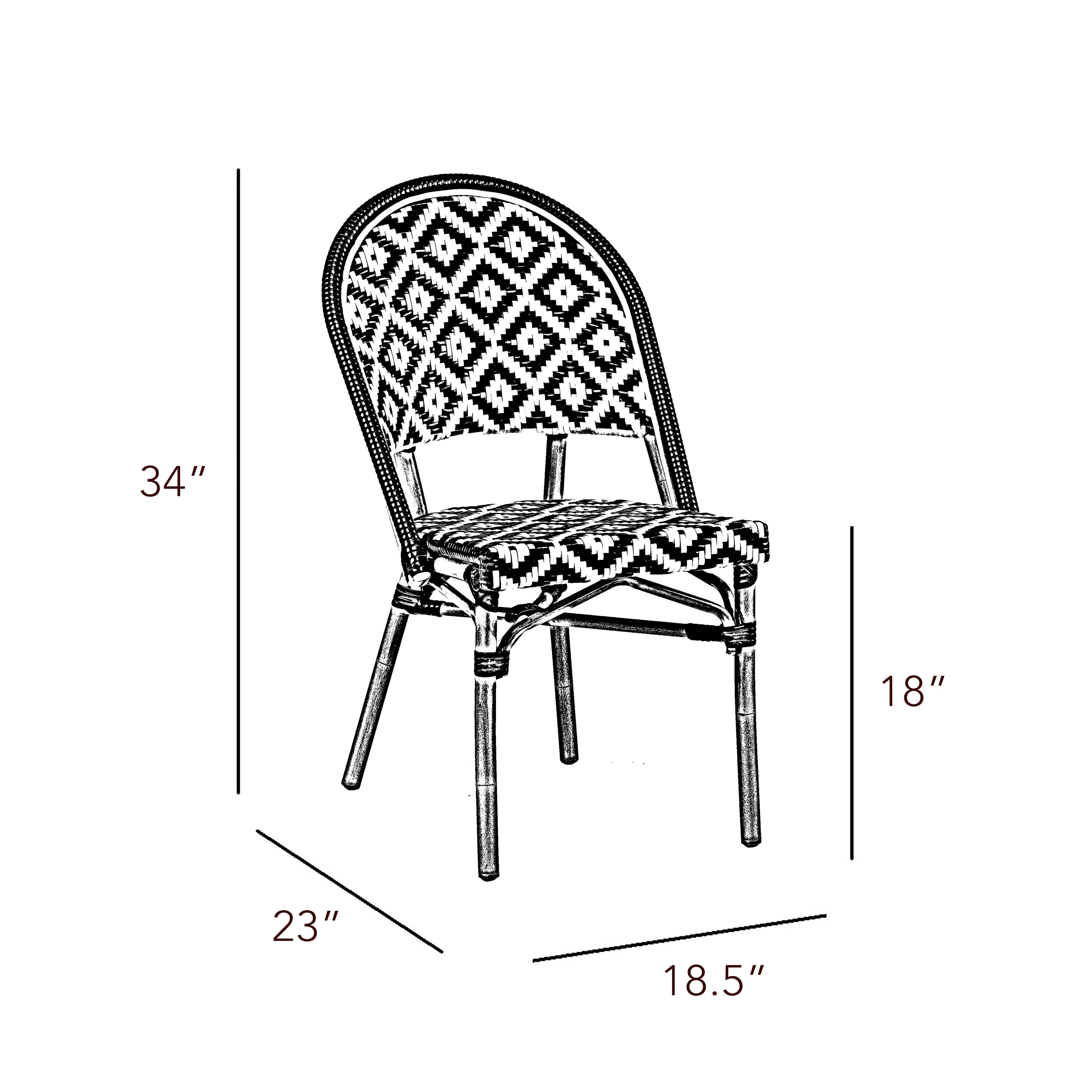Design Lab MN LS-3002-REDWHT Aluminum Bamboo Red Patio Chair