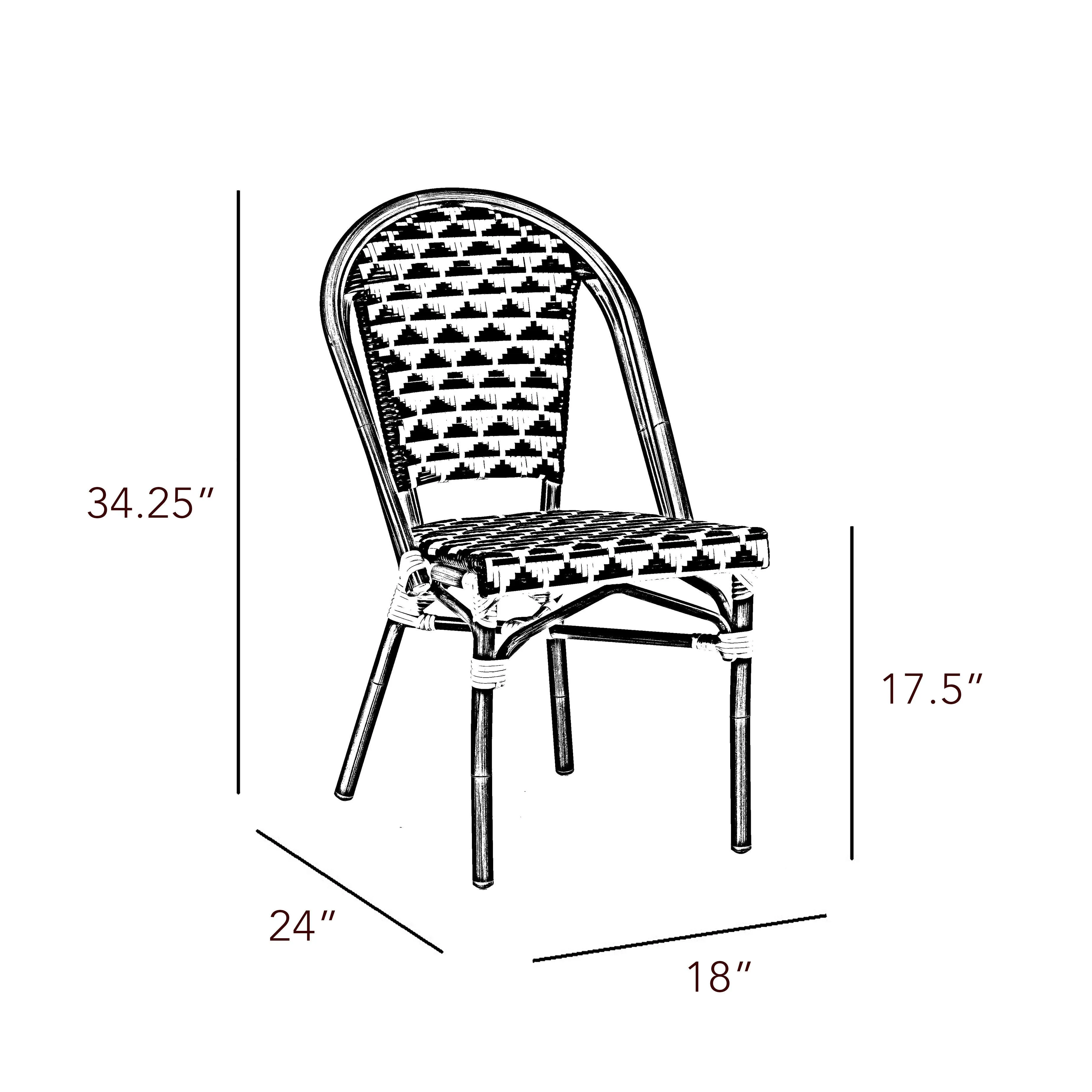 Design Lab MN LS-3003-GRYWHT Aluminum Bamboo Grey Patio Chair