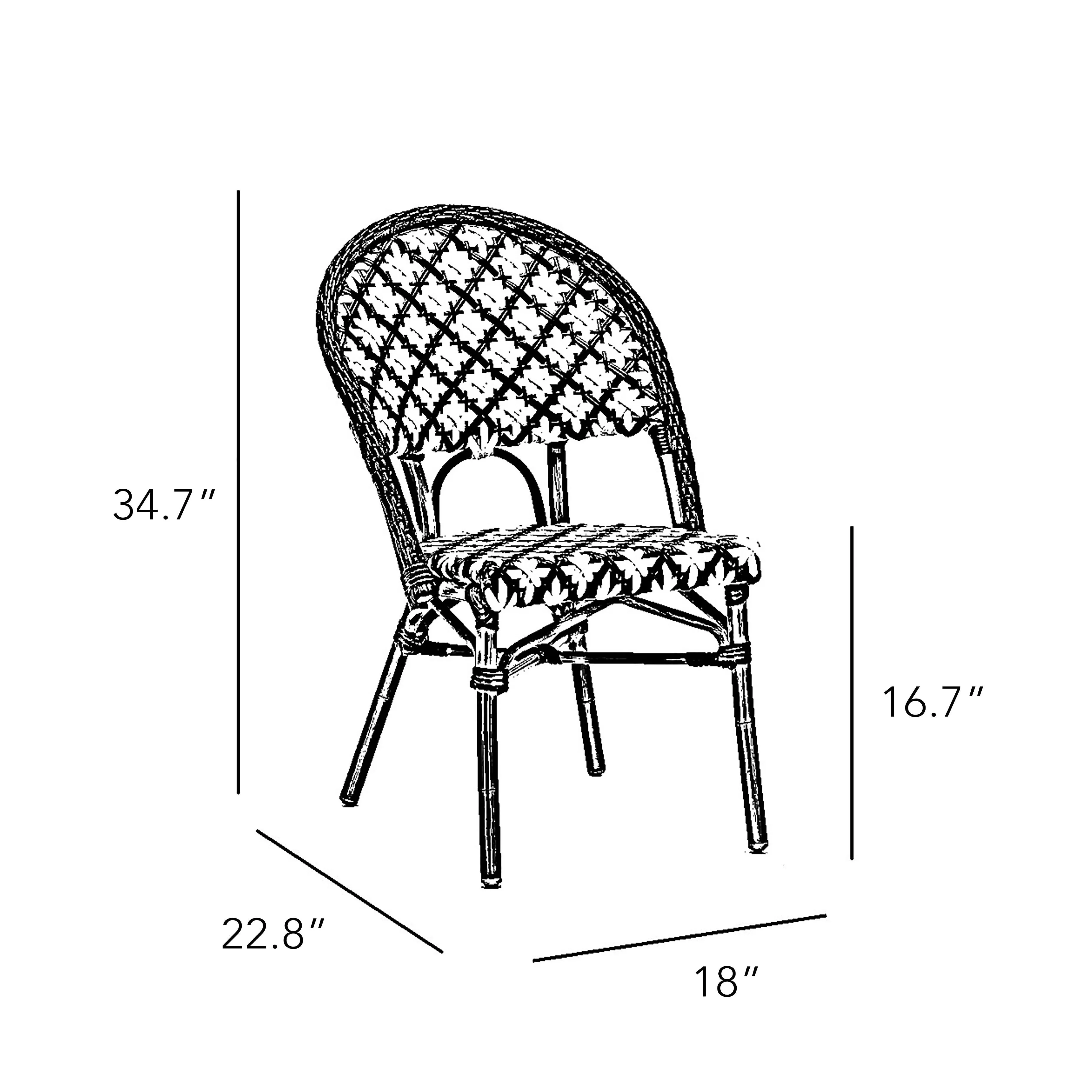 Design Lab MN LS-3005-BRNWHT Aluminum Bamboo Brown Patio Chair