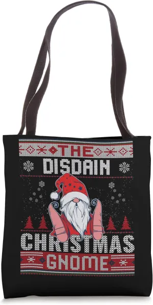 Disdain Matching Group Christmas Gnome Ugly Tote Bag