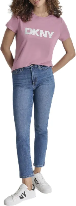 DKNY Women's Comfortable Soft Glitter Top