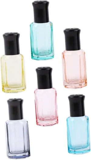 DOITOOL Mini Glass Bottle 6pcs Perfume Bottle Essential Oil Roll- on Bottles Perfume Sample Vials Travel Cosmetic Portable