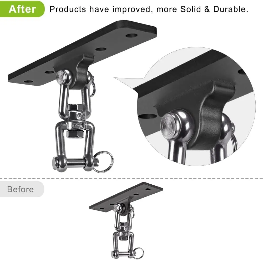 Dolibest Heavy Bag Hanger,Wall Ceiling Mount Hook 360° Rotation Wood Beam Holder Body Weight Strength Training Systems, Aerial Yoga Swing & Hammock, Resistance Band for Wooden Sets(600 LB Capacity)