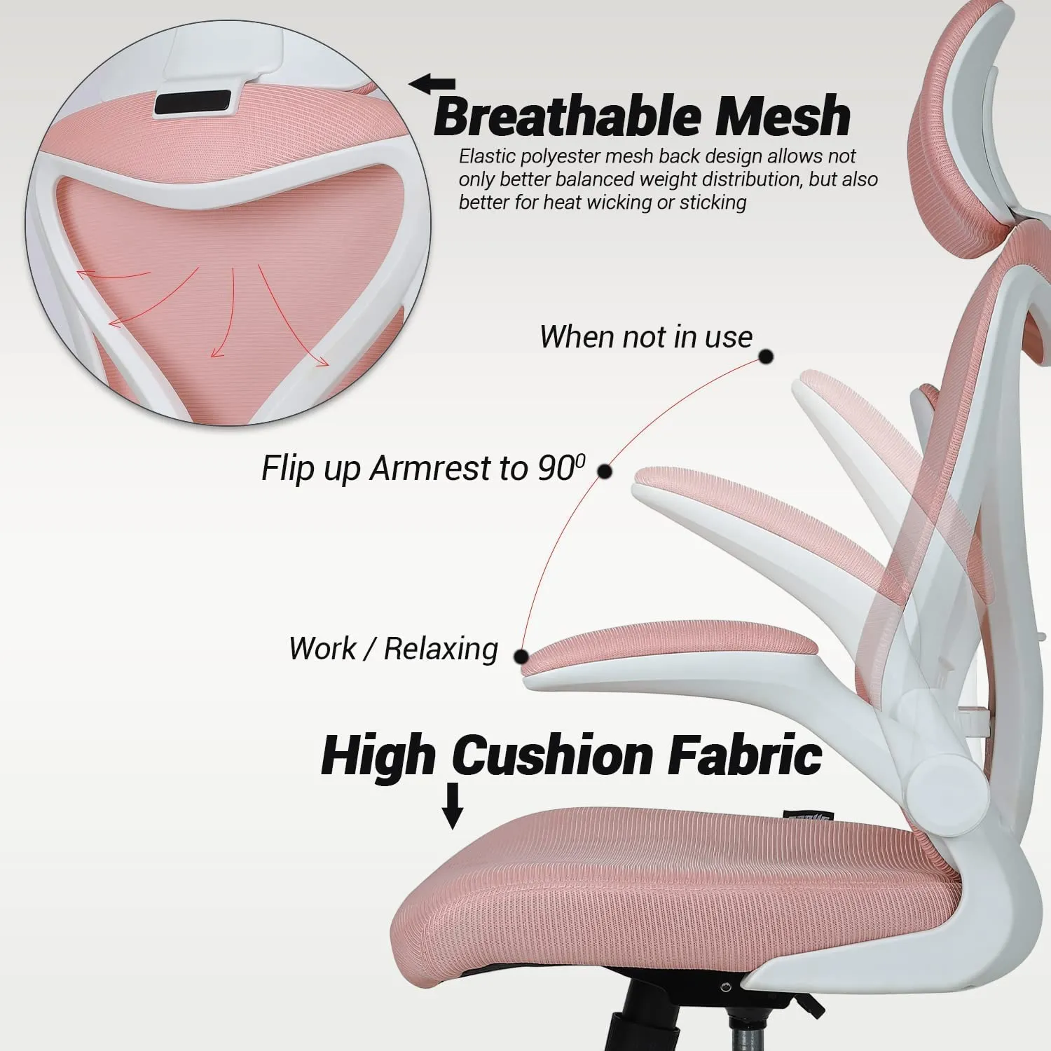 Drogo Marshal Pro Premium Ergonomic Office Chair for Work from Home, Flip-up Armrest