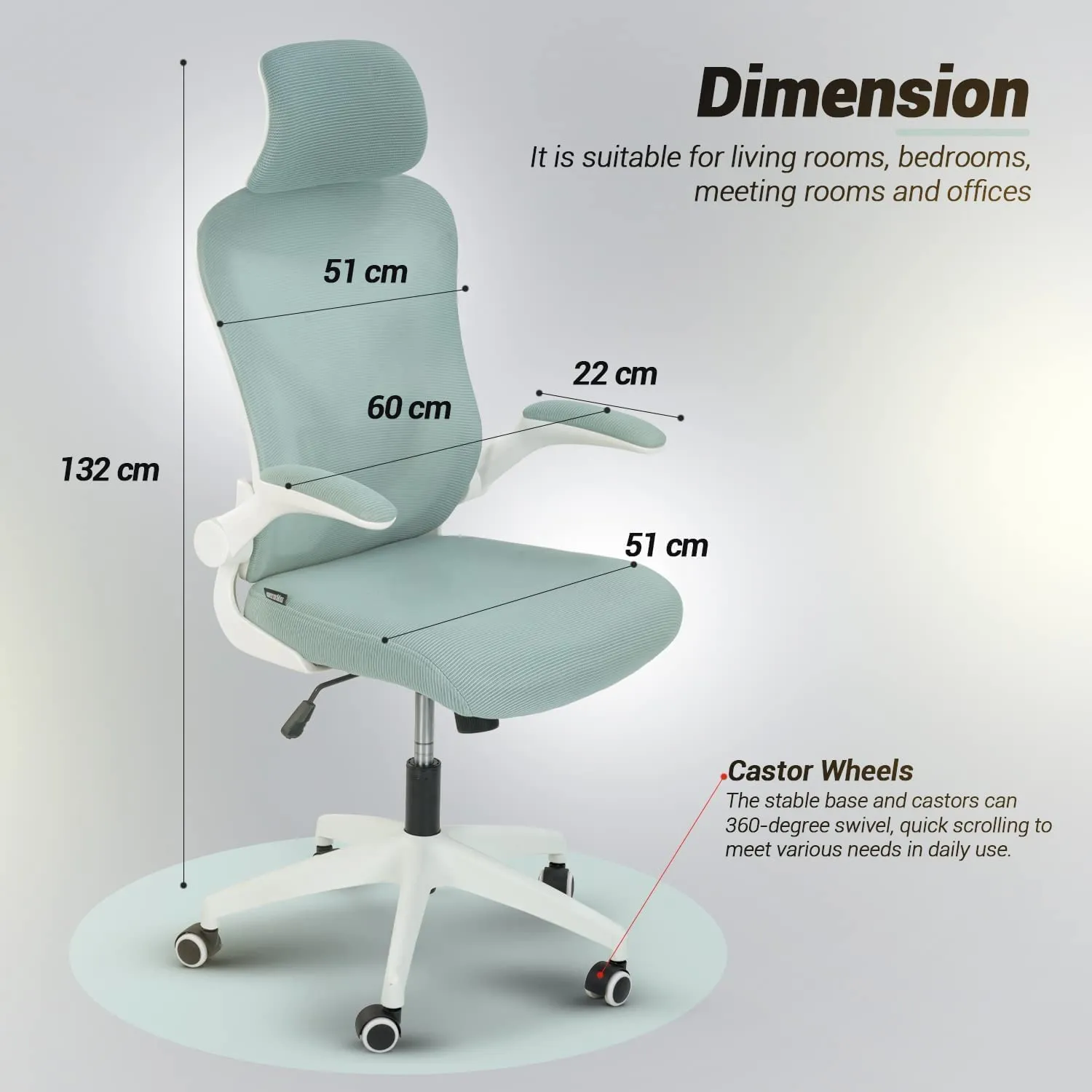 Drogo Marshal Pro Premium Ergonomic Office Chair for Work from Home, Flip-up Armrest
