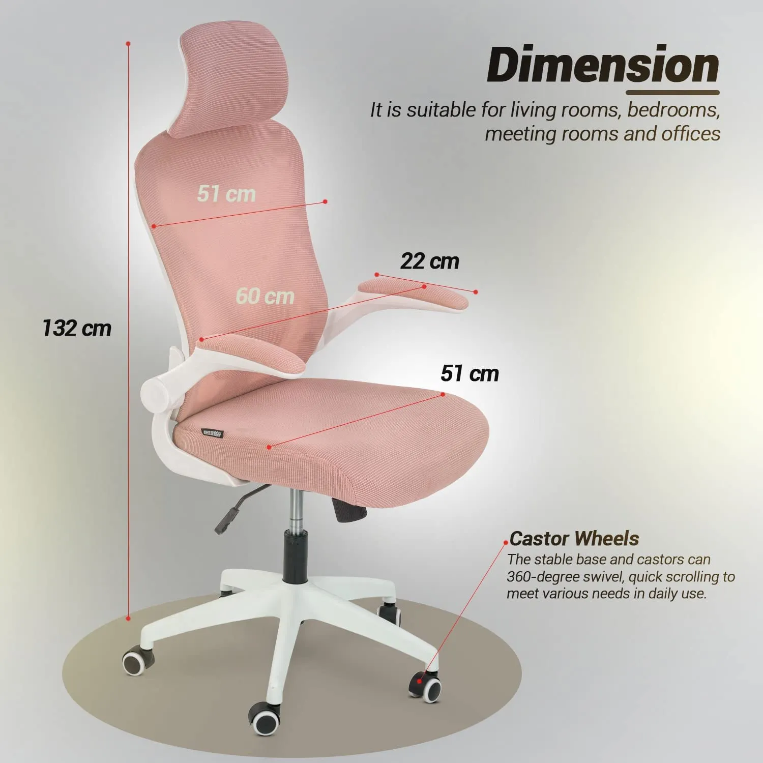 Drogo Marshal Pro Premium Ergonomic Office Chair for Work from Home, Flip-up Armrest