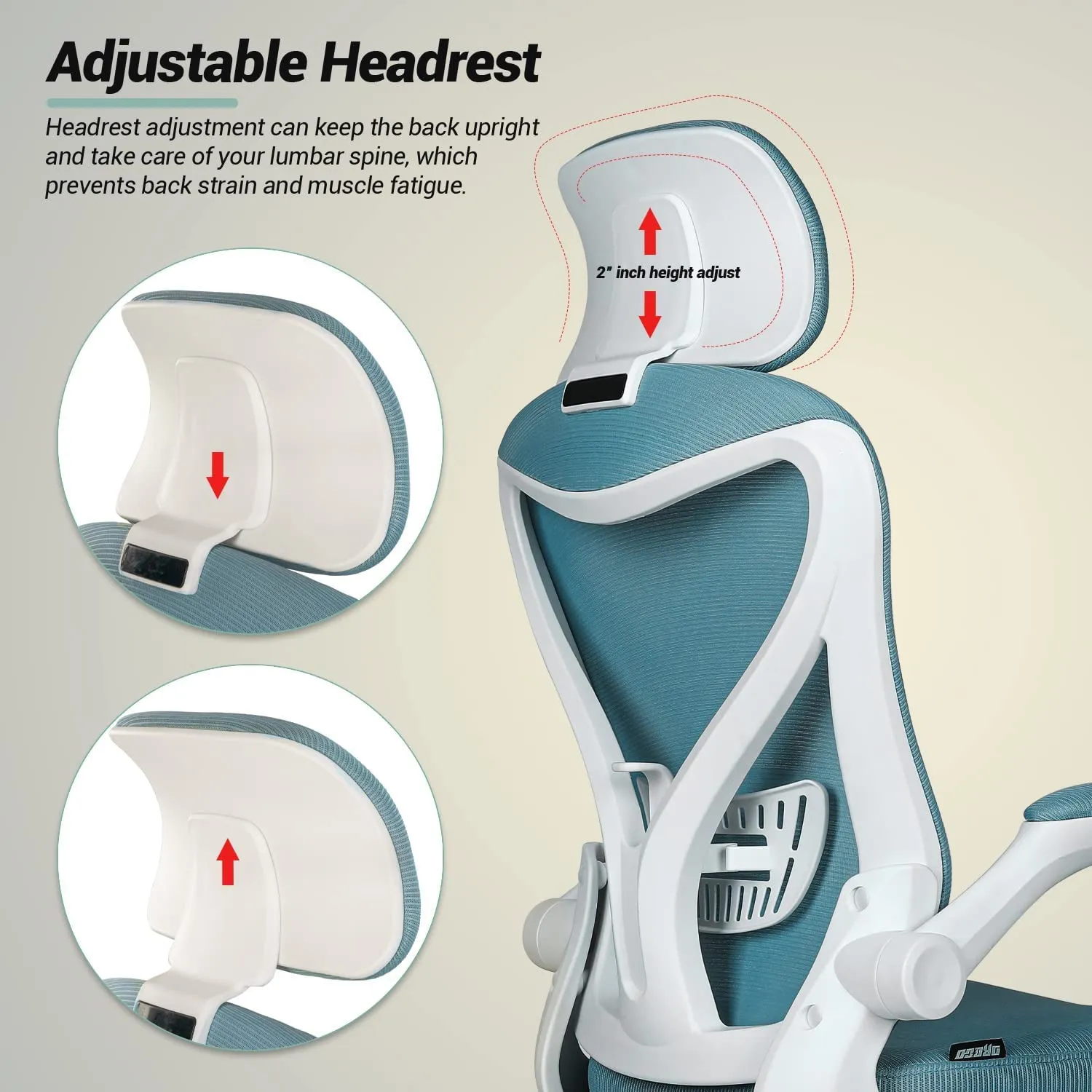 Drogo Marshal Pro Premium Ergonomic Office Chair for Work from Home, Flip-up Armrest