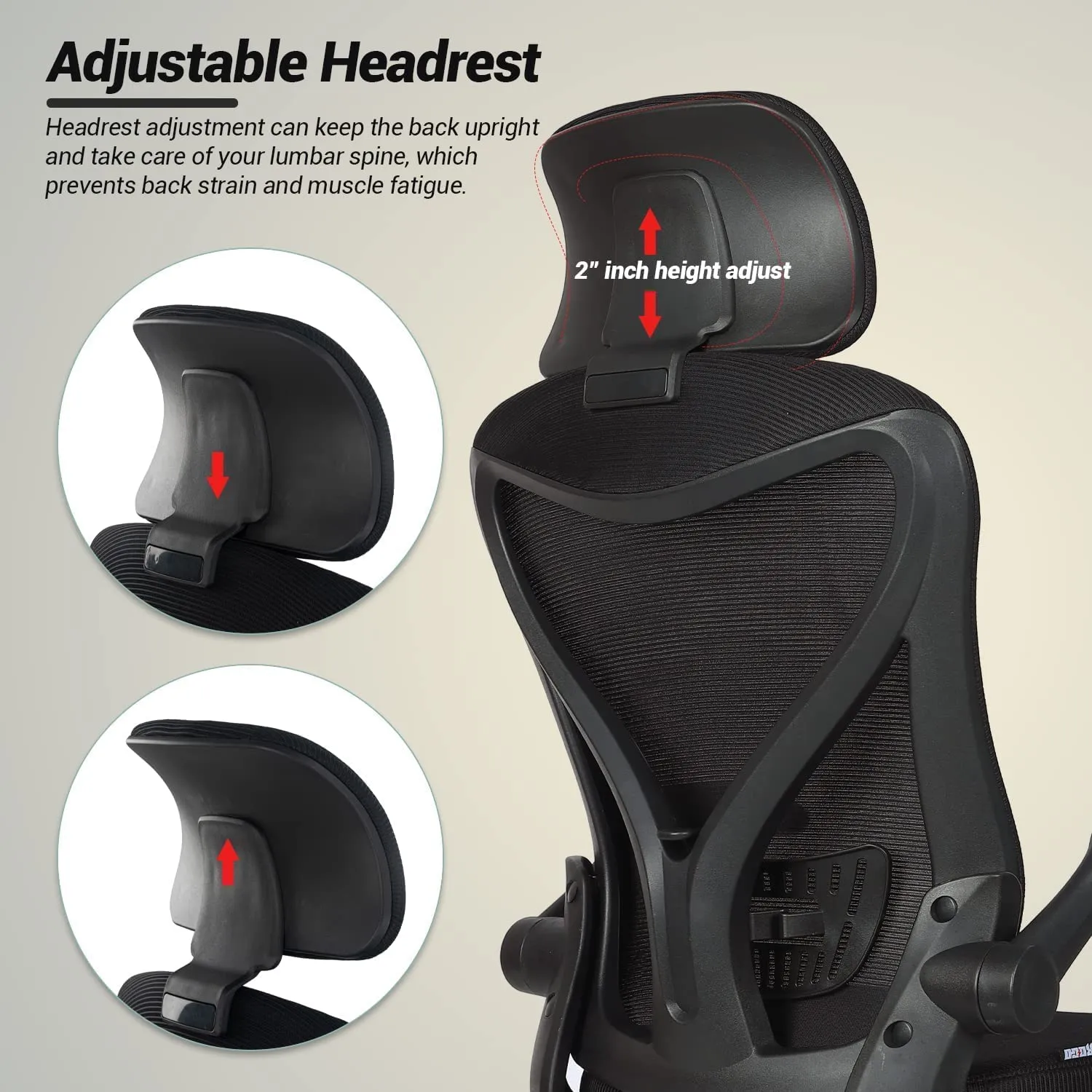 Drogo Marshal Pro Premium Ergonomic Office Chair for Work from Home, Flip-up Armrest