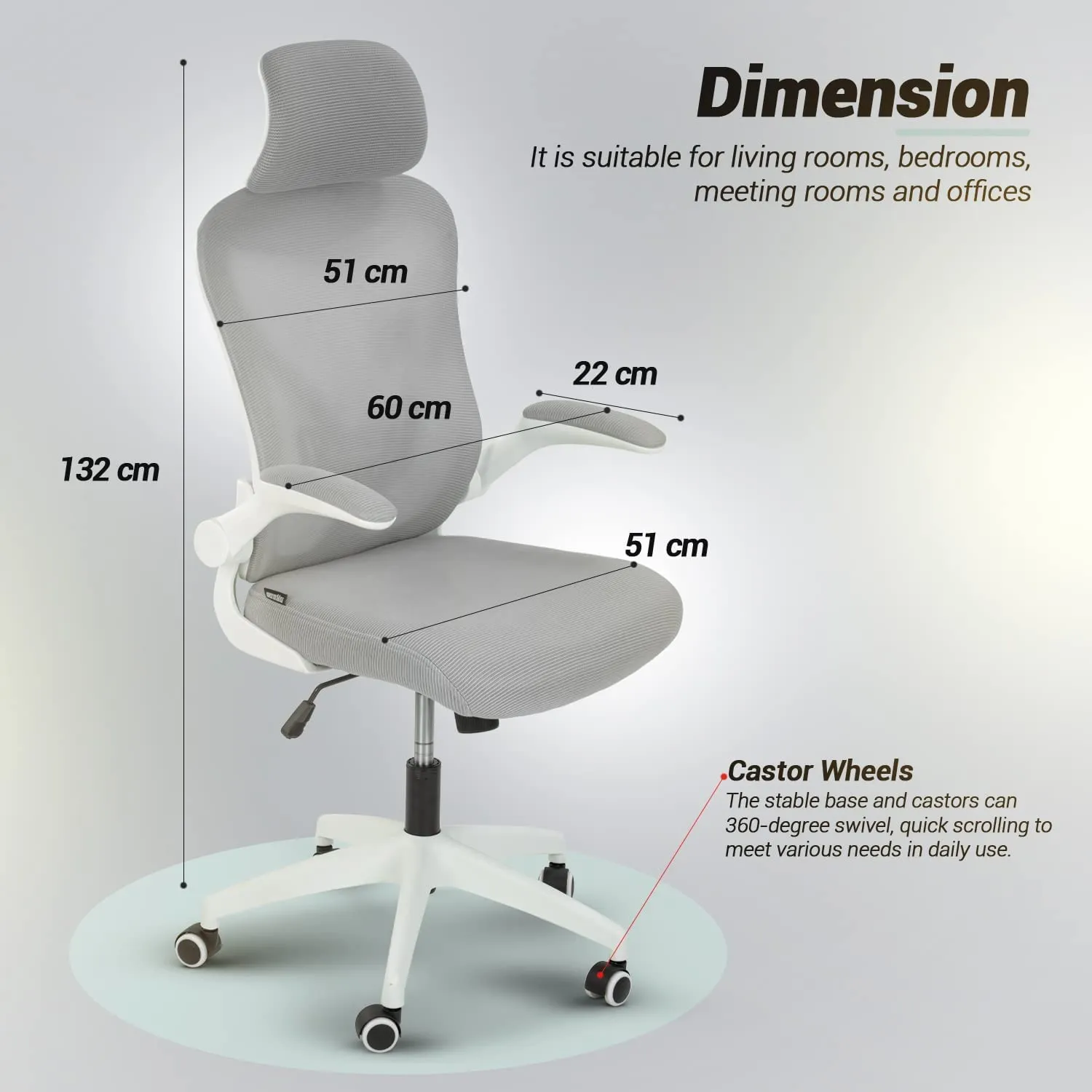 Drogo Marshal Pro Premium Ergonomic Office Chair for Work from Home, Flip-up Armrest