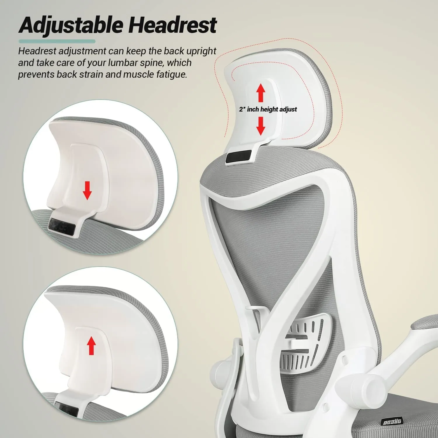 Drogo Marshal Pro Premium Ergonomic Office Chair for Work from Home, Flip-up Armrest