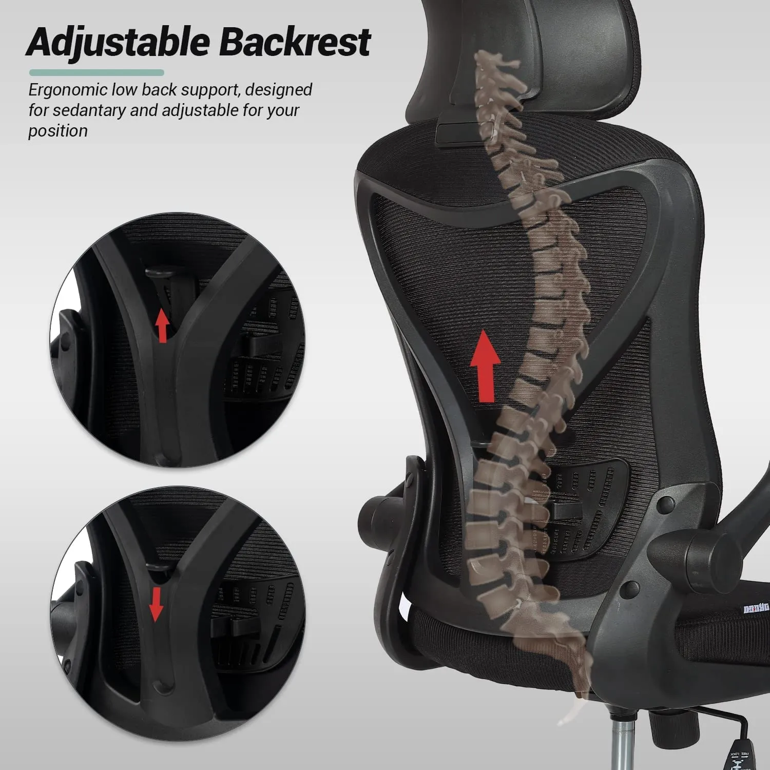 Drogo Marshal Pro Premium Ergonomic Office Chair for Work from Home, Flip-up Armrest