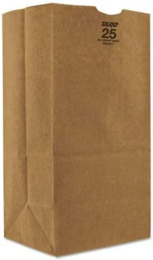 Duro ID# 30926 25# Short Bulwark SOS Bag 57# Natural Kraft 500pk (2 Packs of 250) 6-1/8 x 8-1/4 X 15-7/8