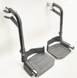 Economy Footrest for Standard Wheelchairs and Transport Chair, Composite Footplates And Heel Loops,Universal Swing-Away Footrests, wheelchair replace parts.Same function as T93HEP, PH-SF.(1 Pr, Black)