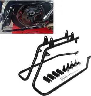 ECOTRIC Saddle Bag Conversion Brackets Support Guard Compatible with Harley Softail 1984-2017 Heritage Springer Fatboy FLSTF FLSTS Bad Boy FXSTSB EFI FLSTFI (Except for Deuce Models) Black