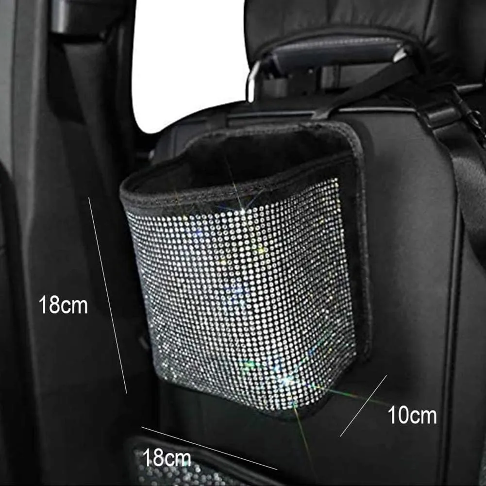 eing Car Seat Organizer Premium Seat Back/Front Seat Travel Caddy Bag, Bling Crystal Car Front Seat Organizer, Practical Car Garbage Pocket Bin, Diamond Car Accessory (1 - Pack, Pure White)