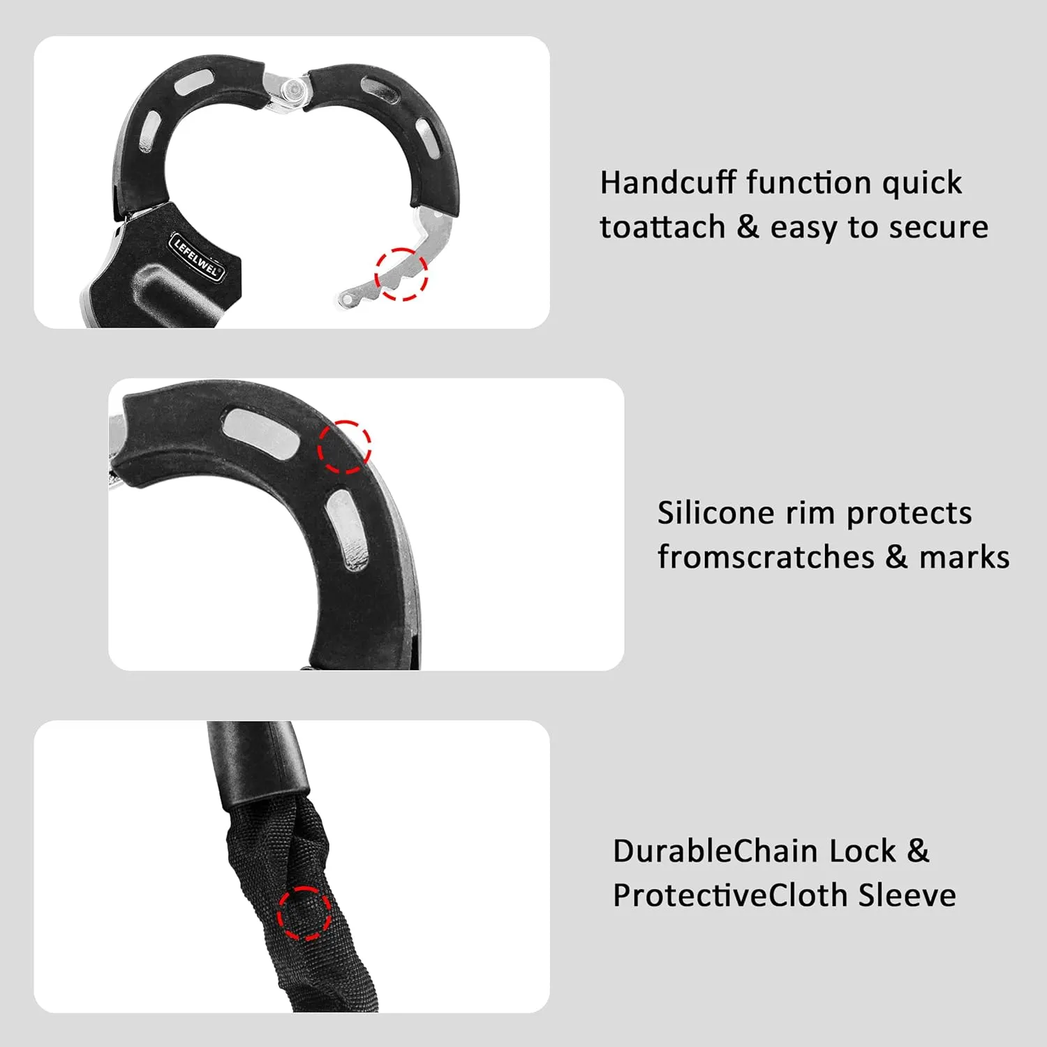 Electric Scooter Locks Anti Theft，Bike Chain Lock with Bag，Best Lock for Electric Scooter Xiaomi Segway Accessories