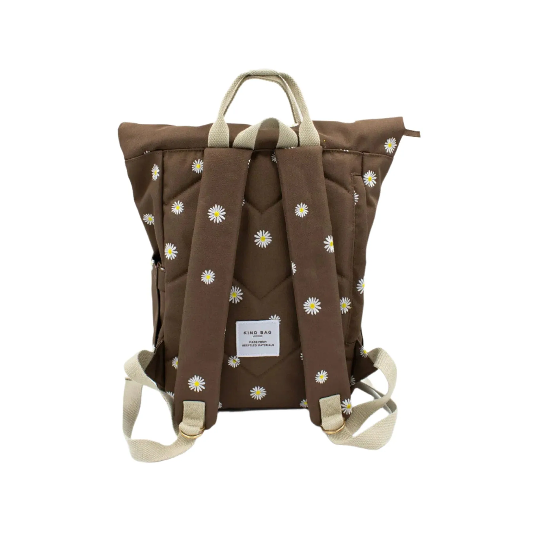 Embroidered medium backpack daisies