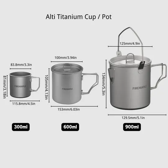 Encrypted Titanium Alti 0.9L Fire Maple Satisfaction guaranteed Pot