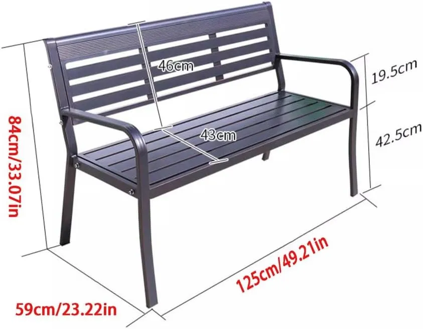 ENGENDER Outdoor Bench Park Chair Outdoor Bench Waterproof Rest Bench Open-air Community Leisure Bench Outdoor Backrest Chair Garden Bench (Color : B)