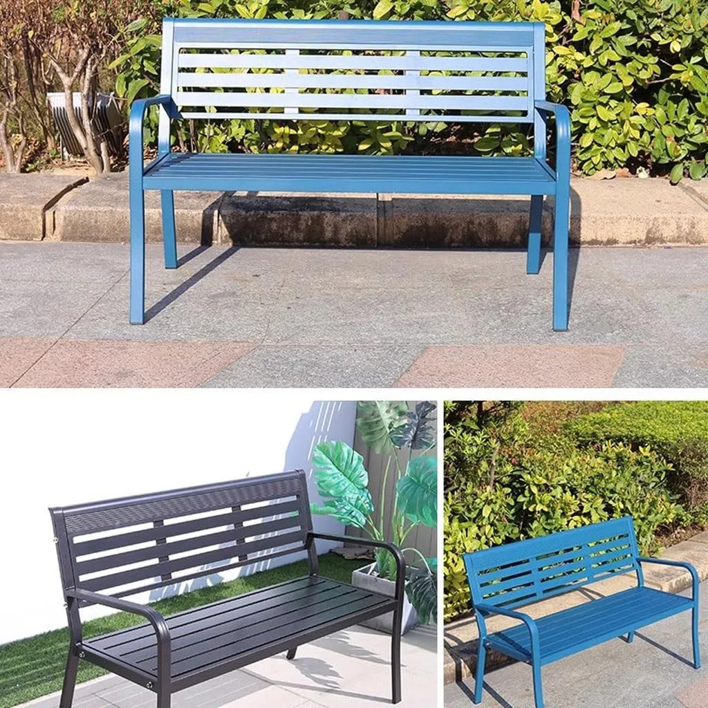 ENGENDER Outdoor Bench Park Chair Outdoor Bench Waterproof Rest Bench Open-air Community Leisure Bench Outdoor Backrest Chair Garden Bench (Color : D)