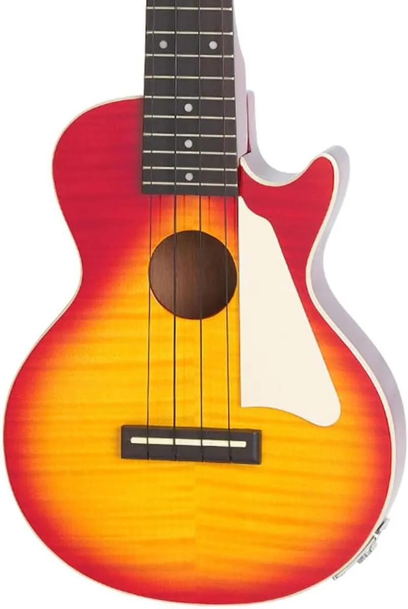Epiphone Les Paul Acoustic Electric Ukulele, Heritage Cherry Sunburst with Gig Bag