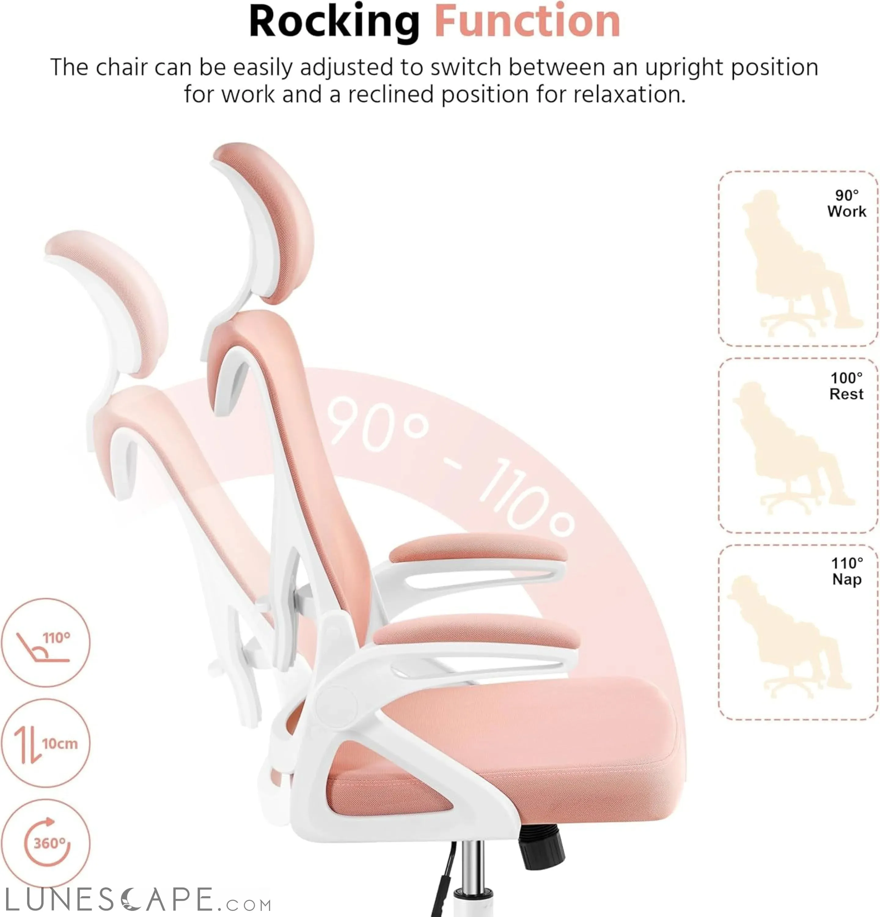 Ergonomic Office Chair, High Back Mesh Desk Chair with Flip-Up