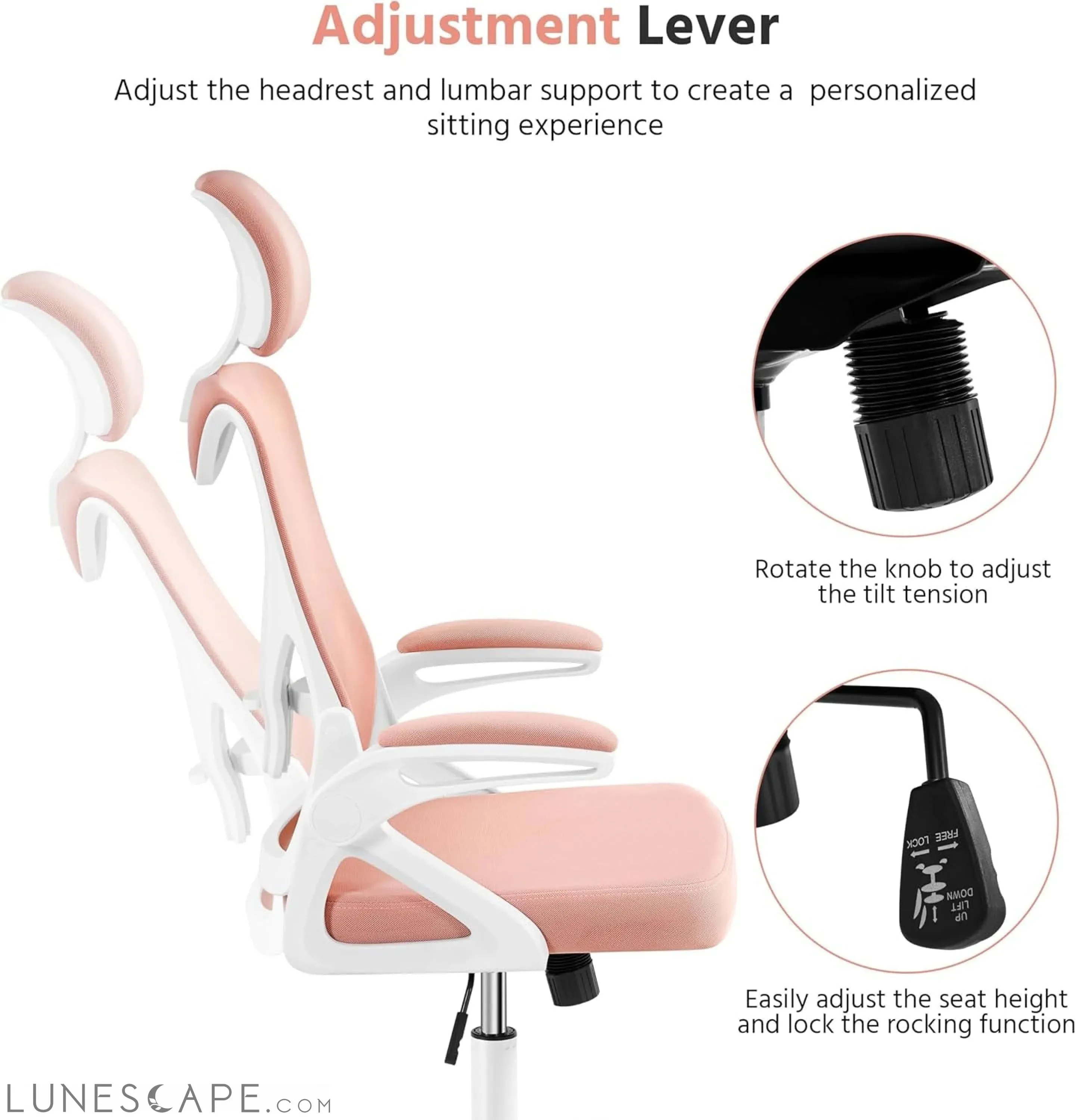 Ergonomic Office Chair, High Back Mesh Desk Chair with Flip-Up