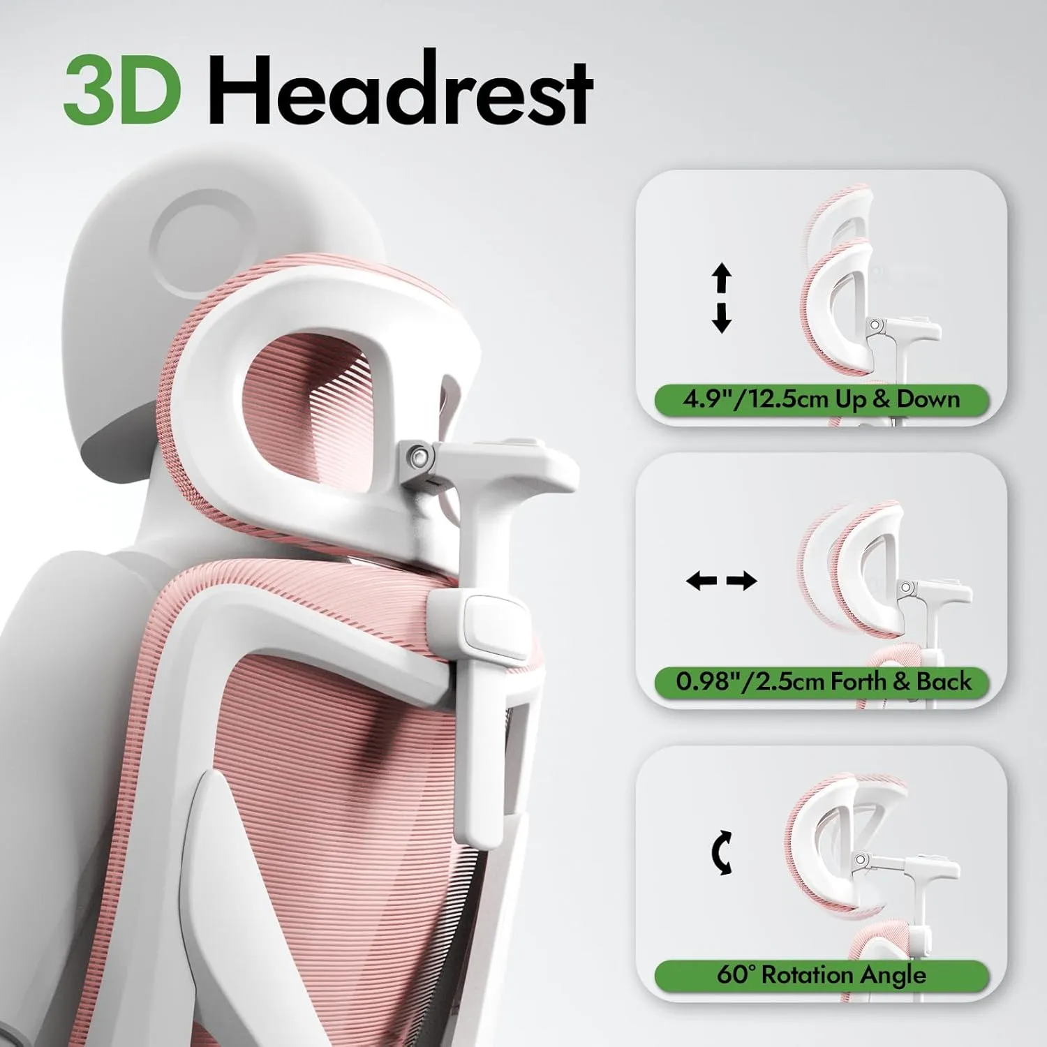 Ergonomic Office Chair - X-Shaped Computer Desk Chair Comfy, Gaming Chair, Office Chair with Lumbar Support, Mesh Office Chairs with Headrests, Desk Chair for Long Hours (Pink)