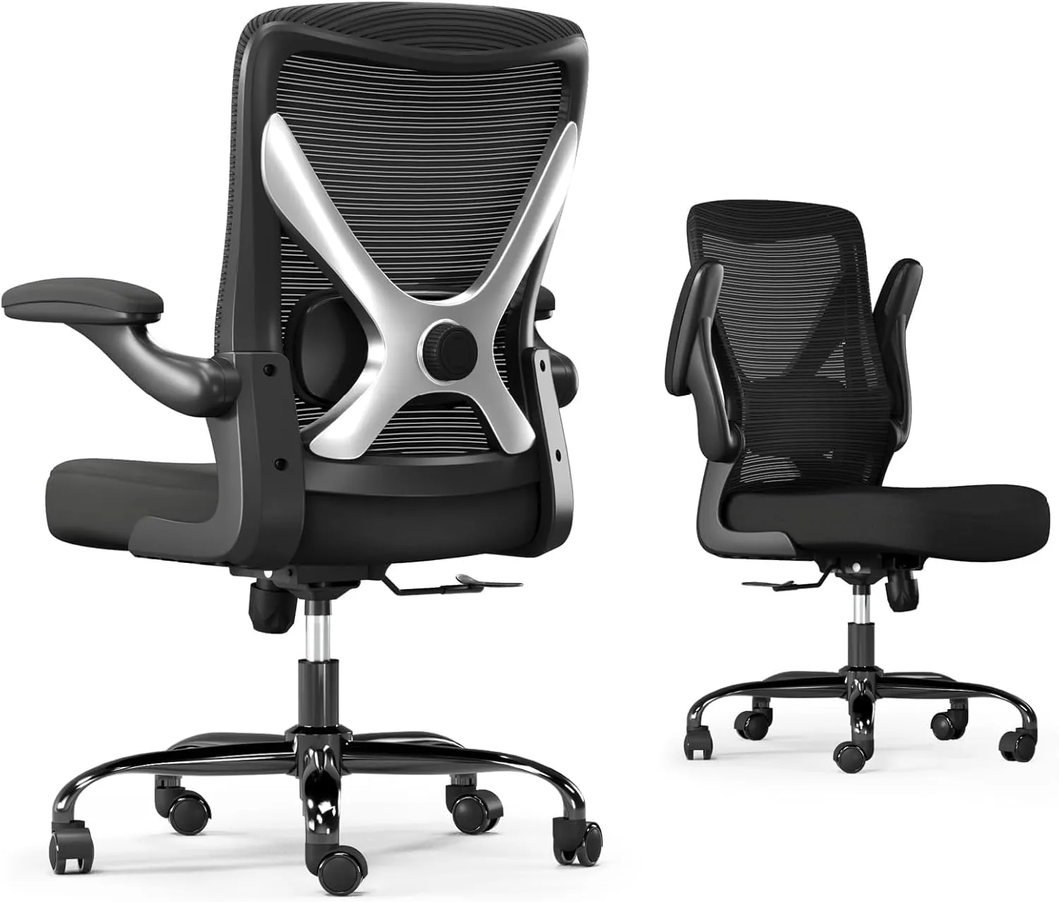 Ergonomic Office Chair - X-Shaped Computer Desk Chairs Comfy, Mesh High-Back Gaming Chair with Adjustable Lumbar Support, Executive Task Chair for Adults, Comfortable for Long Hours