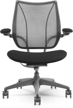Ergonomic Renewed Liberty Task Chair for Humanscale - Black Form Sensing Mesh Adjustable Height Pivoted Back Contoured Seat Backrest - Repackaged Ergonomic Office Office Chair