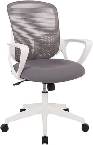 Executive Desk Chair Mid Back Mesh Office Chair Ergonomic Swivel Desk Office Chair with Armrests and Lumbar Support Adjustable Height PC Task Chairs Office Chair (Color : White)