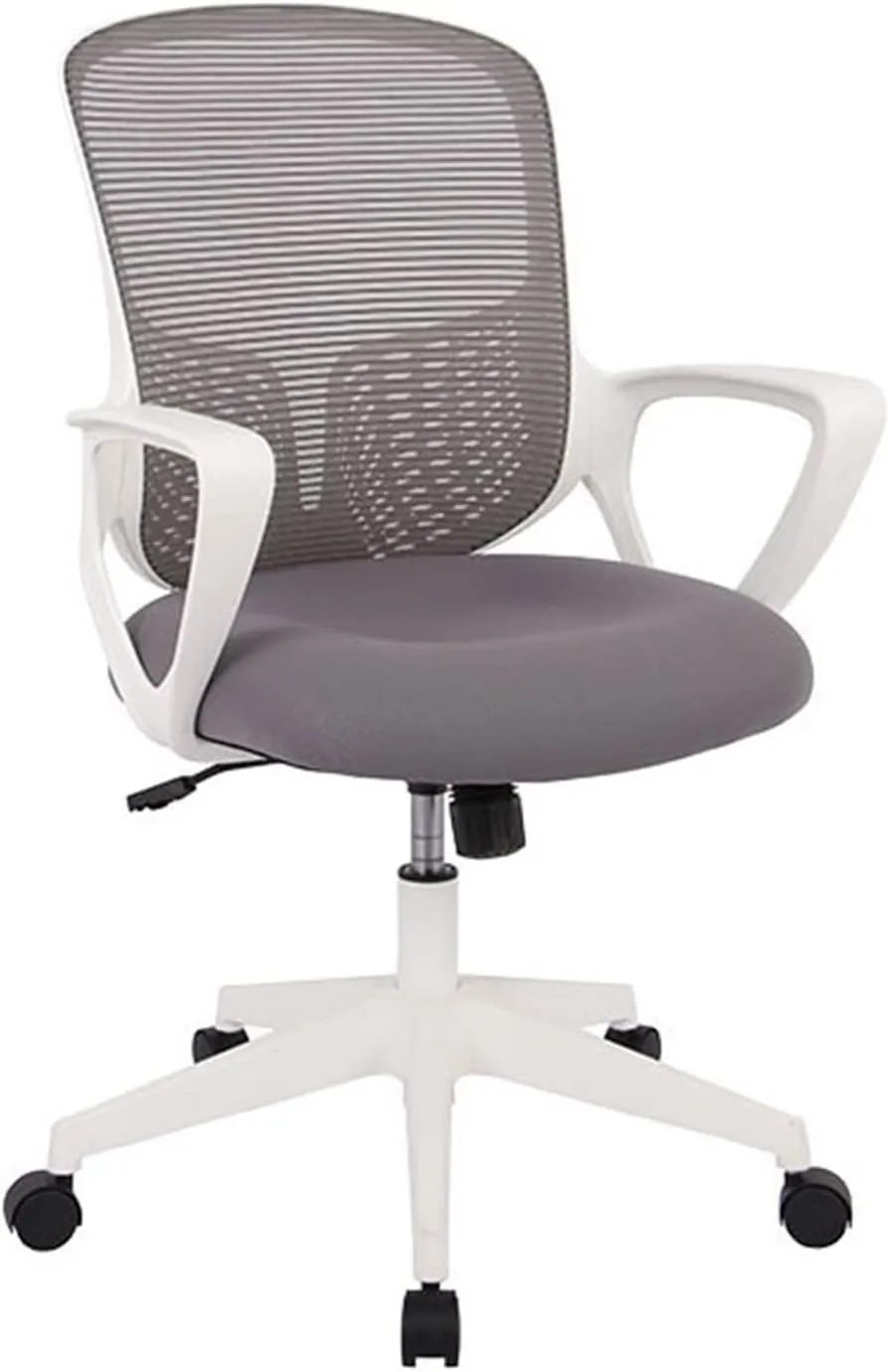 Executive Desk Chair Mid Back Mesh Office Chair Ergonomic Swivel Desk Office Chair with Armrests and Lumbar Support Adjustable Height PC Task Chairs Office Chair (Color : White)
