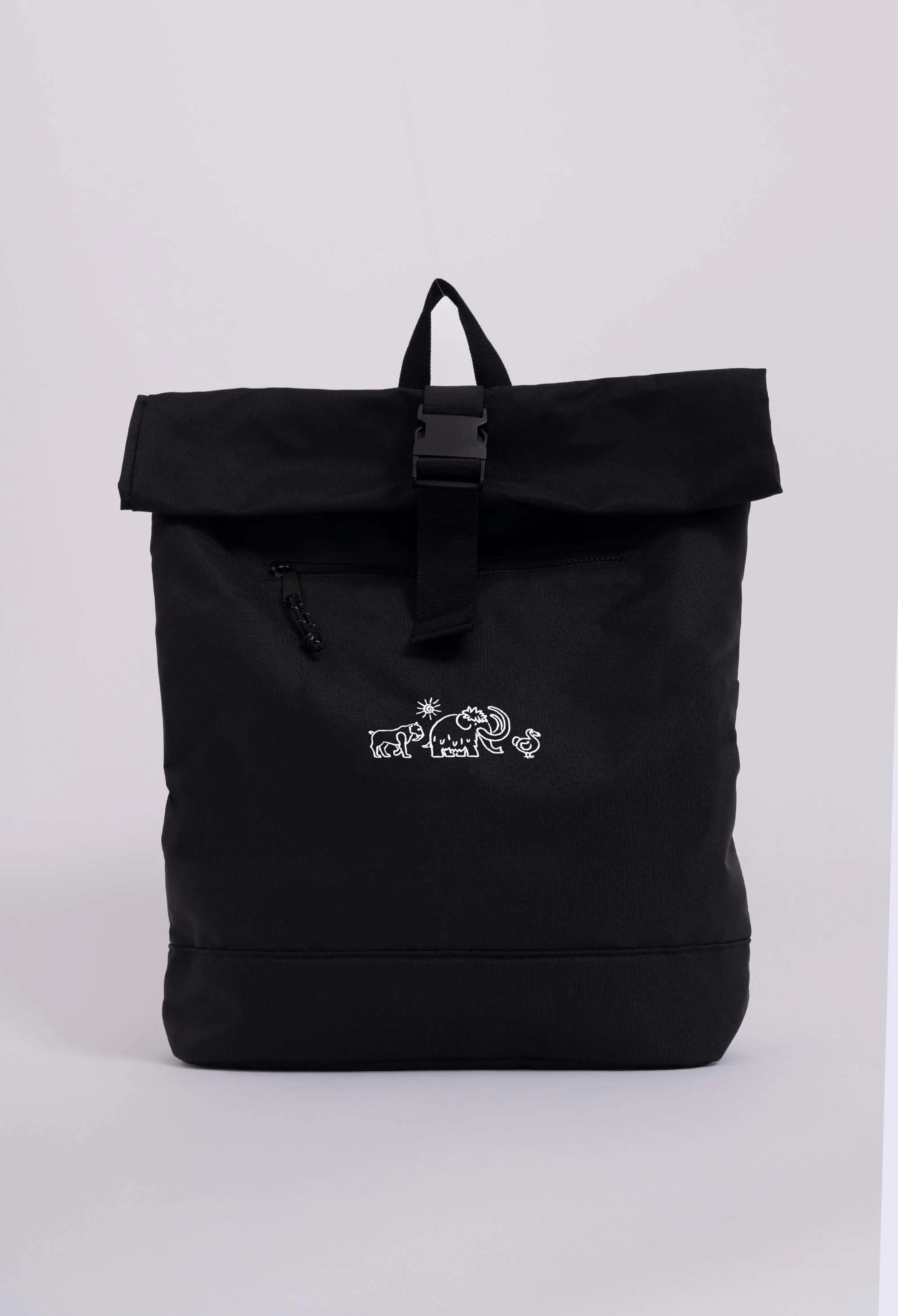 extinct drawing recycled roll-top backpack