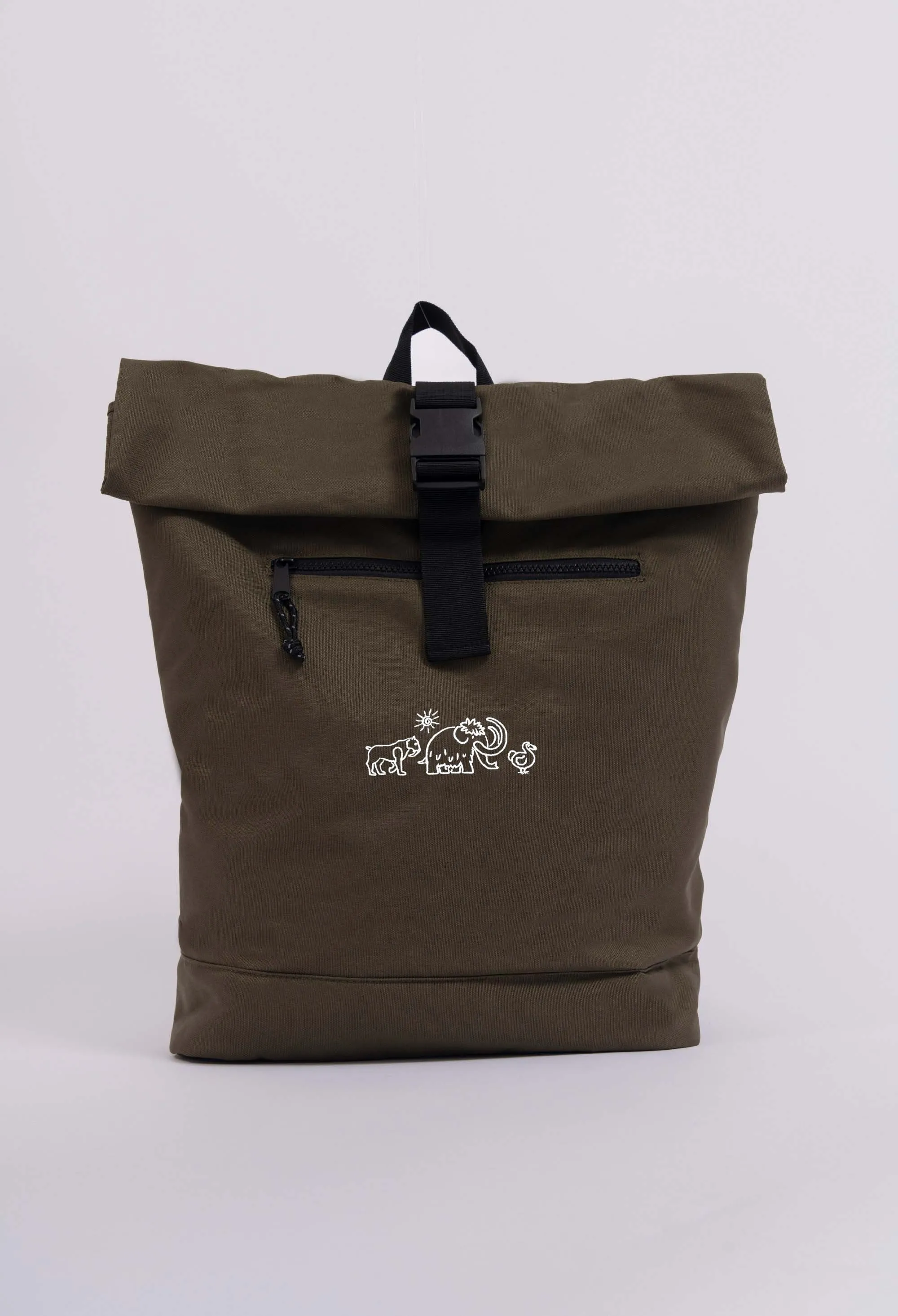 extinct drawing recycled roll-top backpack