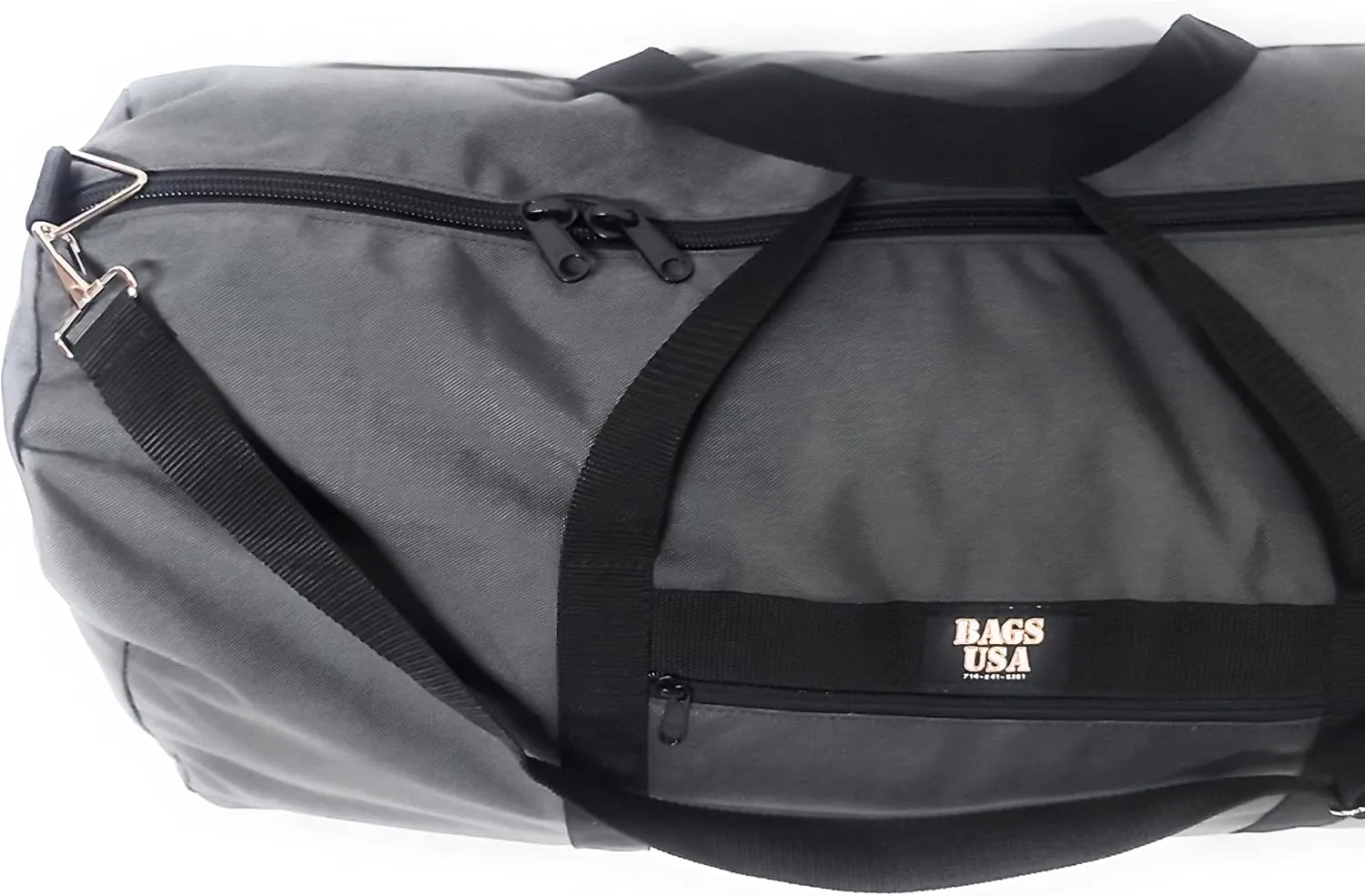 Extra Large Eagle Duffle Very Spacious Extremely Durable, Water Resistant With side pocket Made In USA. (Gray)