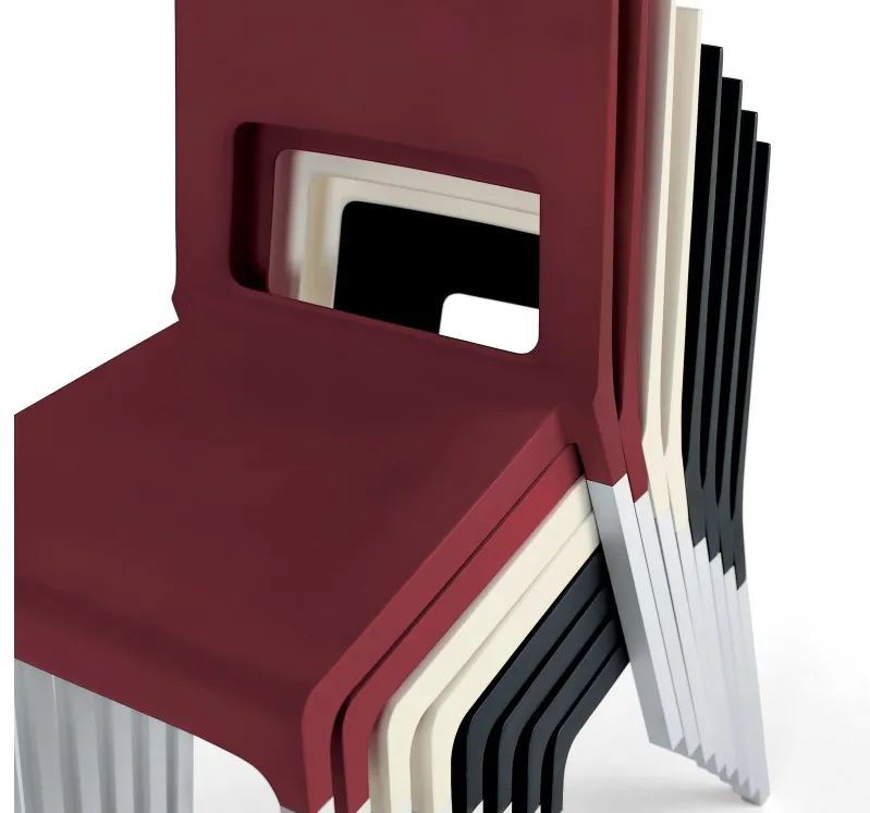 Face Stackable Side Chair  - Pack of 4