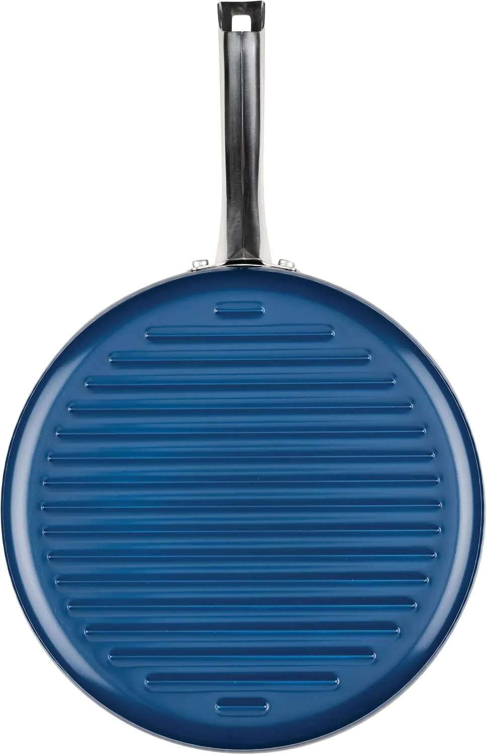 Farberware Style Nonstick Cookware Deep Round Grill Pan/Griddle, Dishwasher Safe, 11.25 Inch - Blue