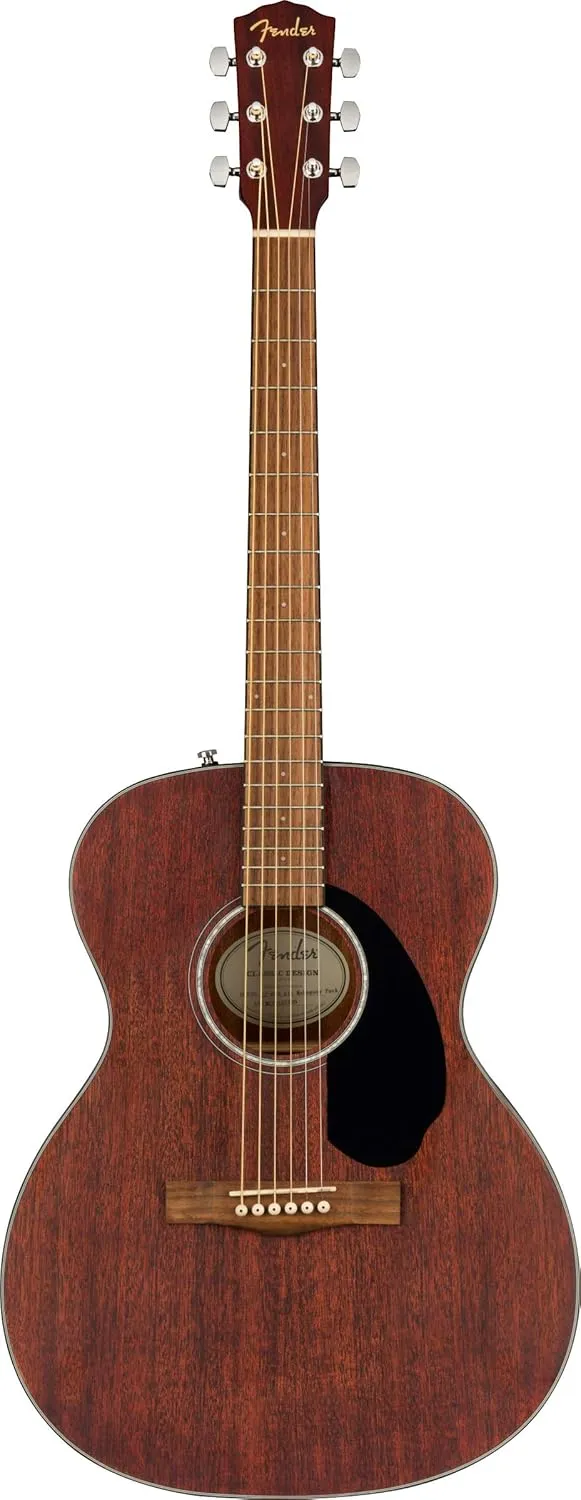 Fender CC-60S Solid Top Concert Size Acoustic Guitar Bundle with Gig Bag, Tuner, Strap, Strings, Picks, Fender Play Online Lessons, and Austin Bazaar Instructional DVD - Mahogany