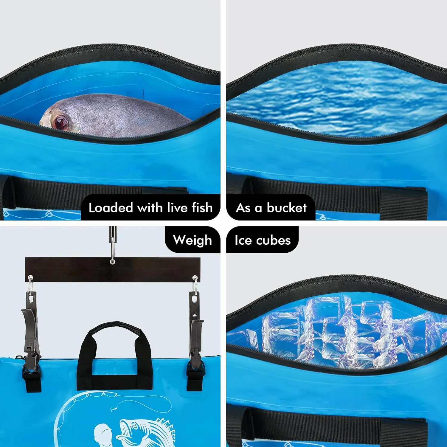 Fish Bag Heavy Duty Tournament Fishing Weigh in Bag 26x23 19x34 inches