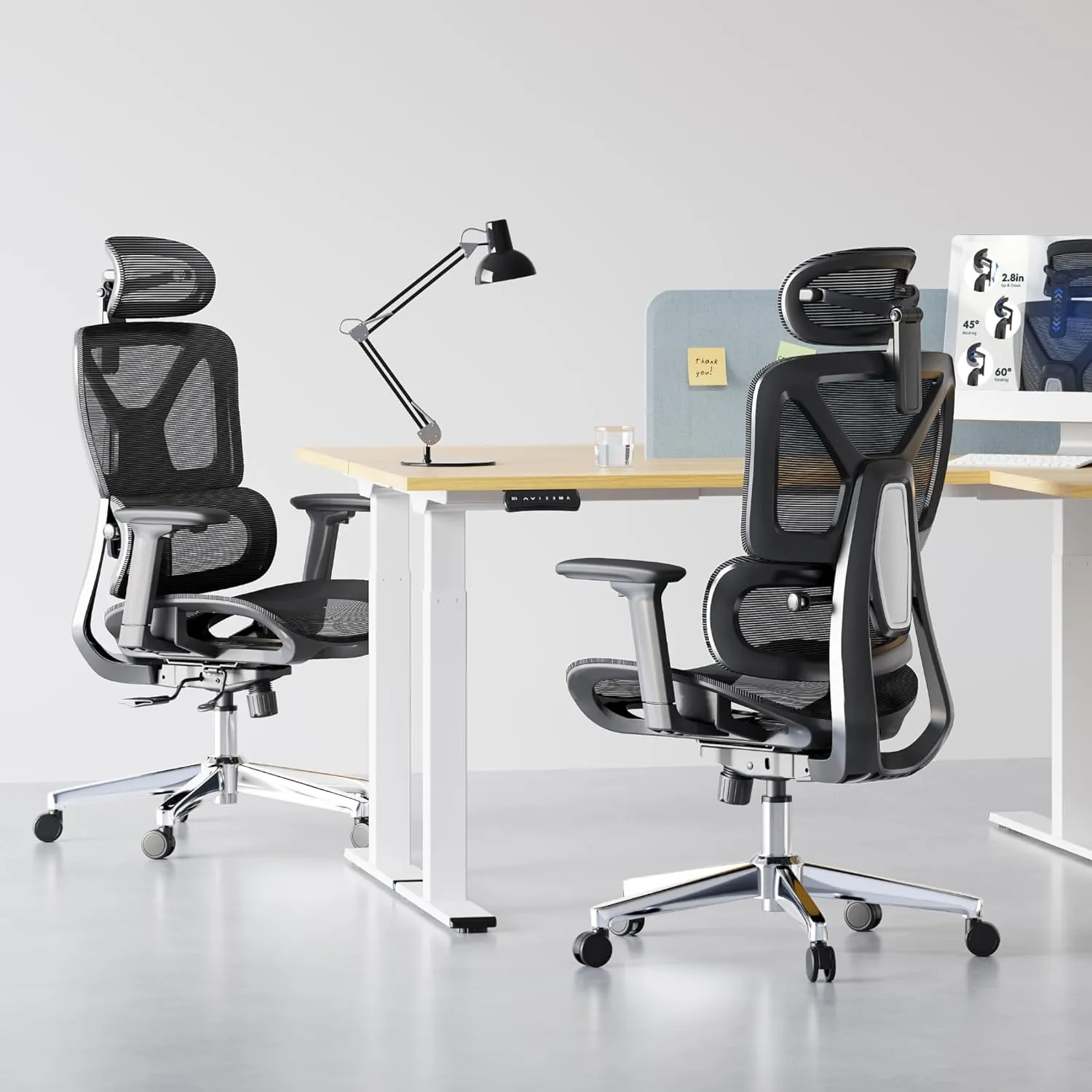 FLEXISPOT ErgoX Premium Ergonomic Office Chair - Adjustable 3D Armrests, Dynamic Lumbar Support, Recline & Tilt Function, Mesh Seat, for Home & Office Use,Black