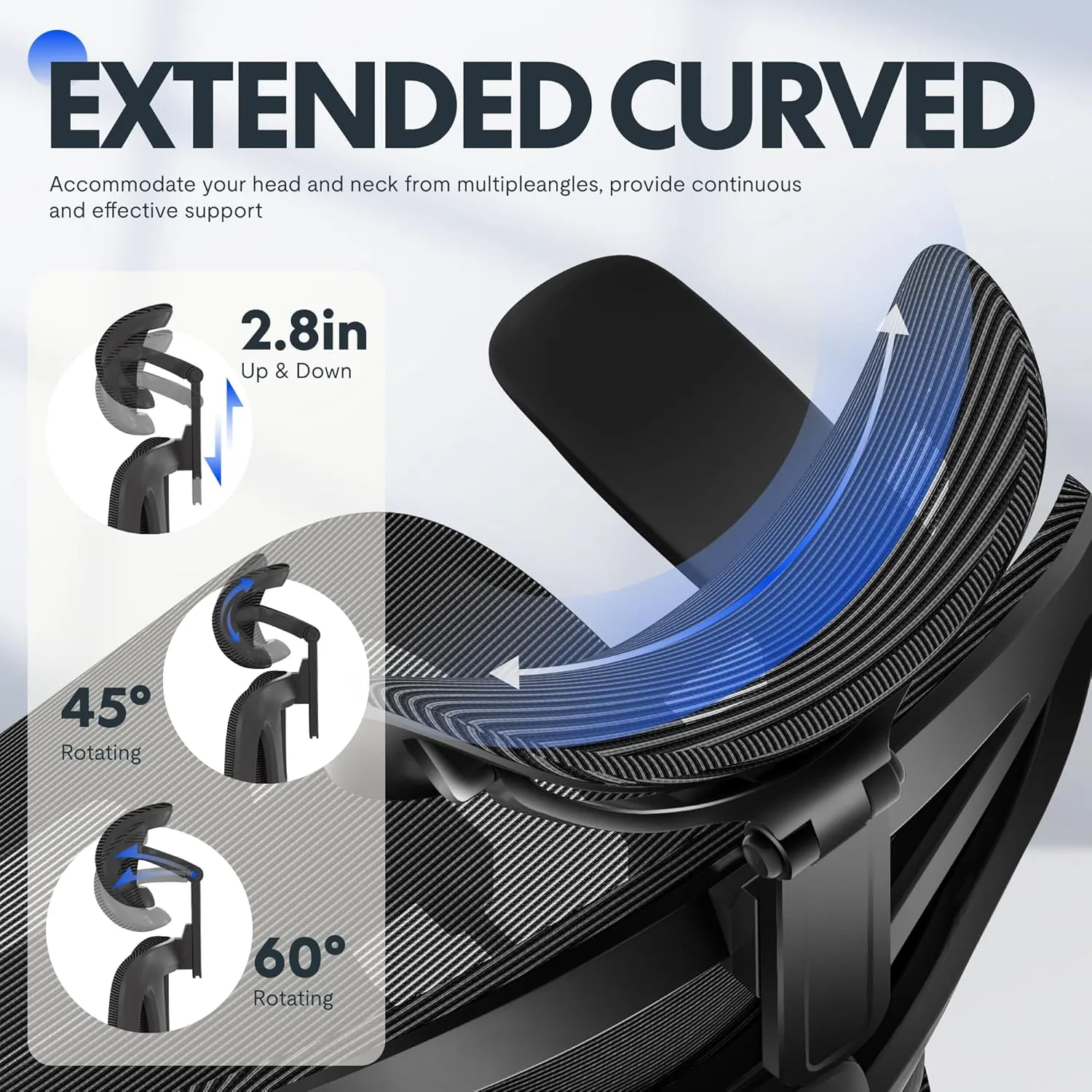 FLEXISPOT ErgoX Premium Ergonomic Office Chair - Adjustable 3D Armrests, Dynamic Lumbar Support, Recline & Tilt Function, Mesh Seat, for Home & Office Use,Black