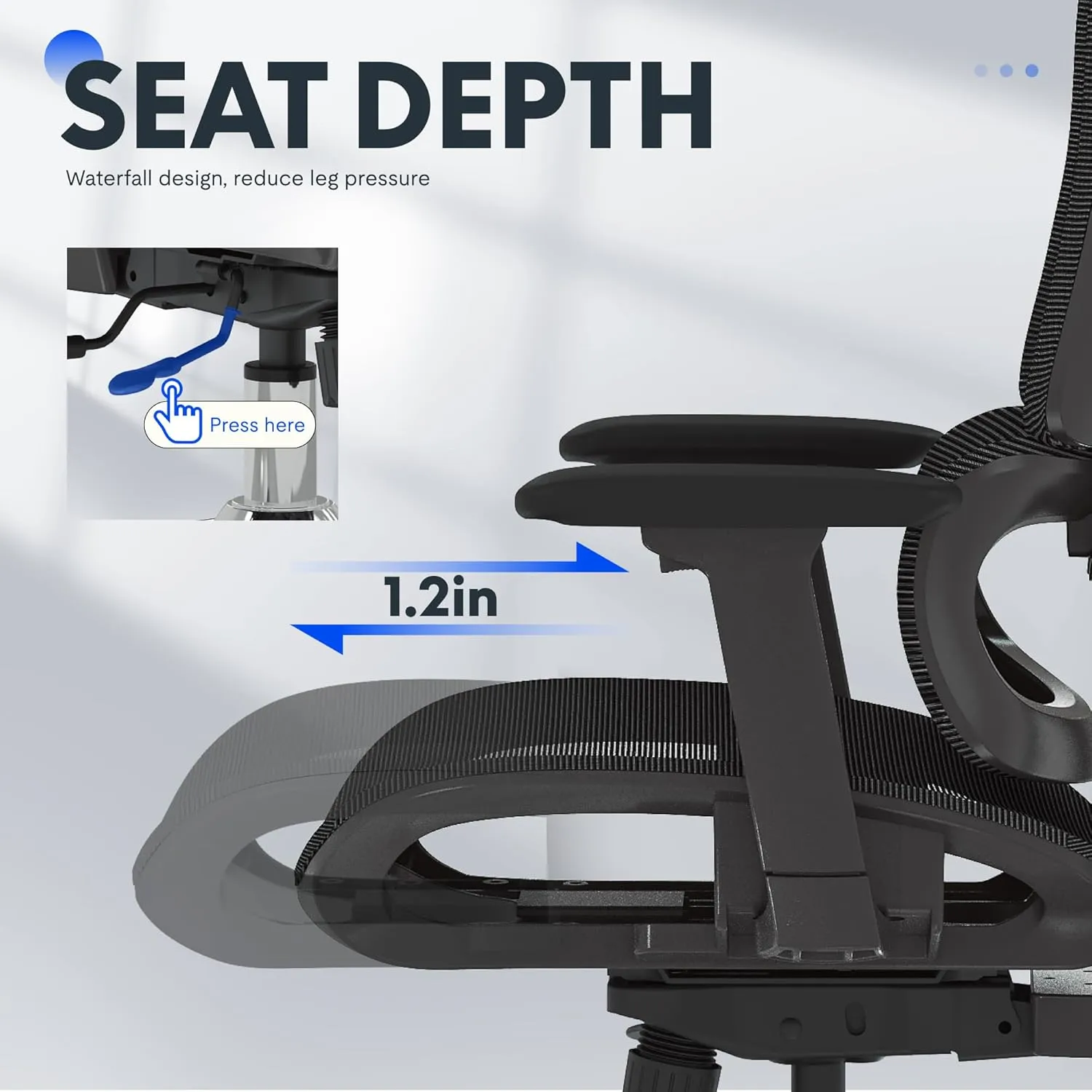 FLEXISPOT ErgoX Premium Ergonomic Office Chair - Adjustable 3D Armrests, Dynamic Lumbar Support, Recline & Tilt Function, Mesh Seat, for Home & Office Use,Black