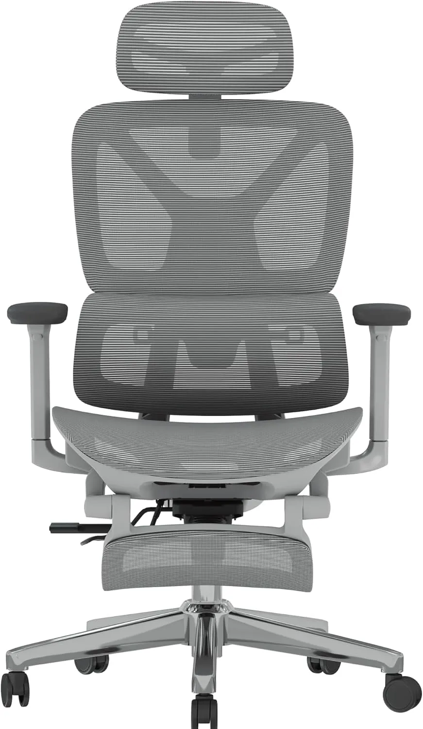 FLEXISPOT Premium Ergonomic Office Chair with Footrest- Adjustable 3D Armrests, Dynamic Lumbar Support, Recline & Tilt Function, Mesh Seat, for Home & Office Use, OC4-SD Light Grey