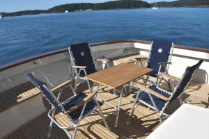 FORMA MARINE High Back Deck Chair, Boat Chair, Folding, Anodized, Aluminium, Blue, Model M150B